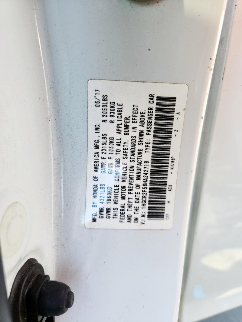 Продажа на аукционе авто 2017 Honda Accord Spo, vin: 1HGCR2F56HA242719, номер лота: 81373055