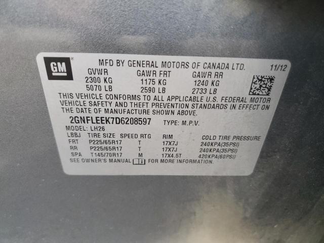 Aukcja sprzedaży 2013 Chev Equinox Lt, vin: 2GNFLEEK7D6208597, numer aukcji: 80913225