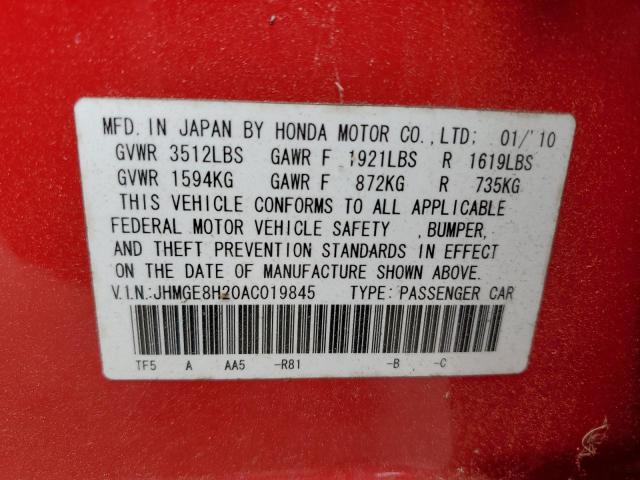 Продажа на аукционе авто 2010 Honda Fit, vin: JHMGE8H20AC019845, номер лота: 83795235
