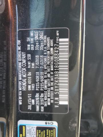81206775 :رقم المزاد ، 5XYZK3AB1BG088427 vin ، 2011 Hyundai Santa Fe مزاد بيع