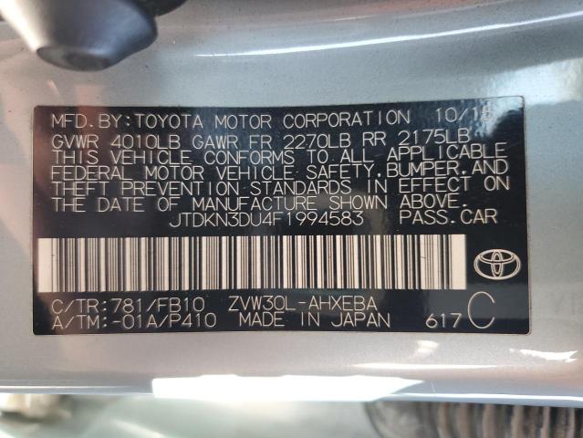 71317245 :رقم المزاد ، JTDKN3DU4F1994583 vin ، 2015 Toyota Prius مزاد بيع