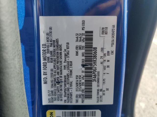 Aukcja sprzedaży 2017 Ford Fusion S, vin: 3FA6P0G75HR380608, numer aukcji: 81863285