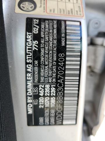 71696685 :رقم المزاد ، WDDGF8BB3CA702408 vin ، 2012 Mercedes-benz C مزاد بيع