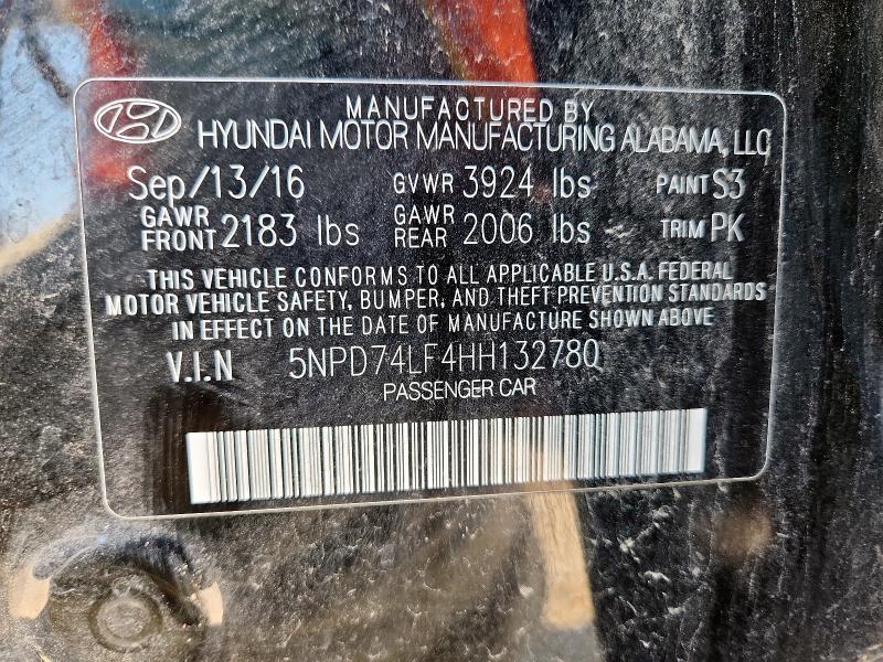 Aukcja sprzedaży 2017 Hyundai Elantra Se, vin: 5NPD74LF4HH132780, numer aukcji: 71779105