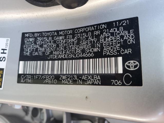Aukcja sprzedaży 2022 Toyota Corolla Le, vin: JTDEAMDE6NJ044666, numer aukcji: 80760665