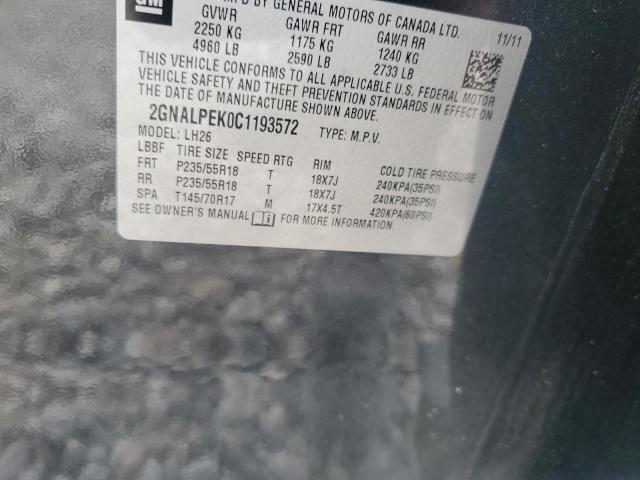 2012 Chevrolet Equinox მანქანა იყიდება აუქციონზე, vin: 2GNALPEK0C1193572, აუქციონის ნომერი: 81787115