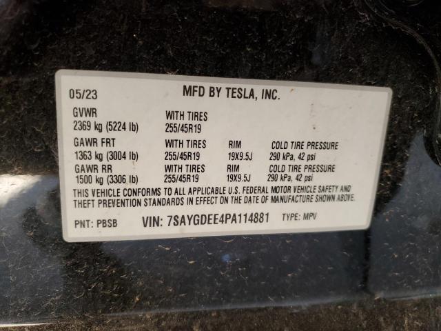 80672285 :رقم المزاد ، 7SAYGDEE4PA114881 vin ، 2023 Tesla Model Y مزاد بيع