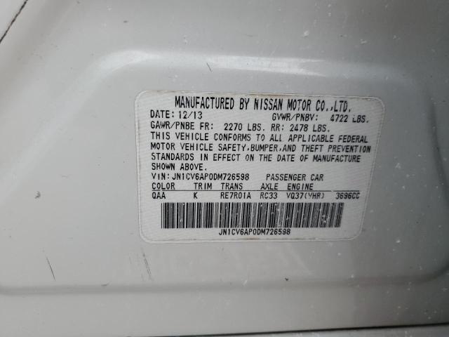 82110715 :رقم المزاد ، JN1CV6AP0DM726598 vin ، 2013 Infiniti G37 Sedan مزاد بيع