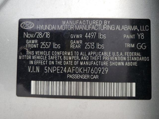 Продаж на аукціоні авто 2019 Hyundai Sonata Se, vin: 5NPE24AF0KH760929, номер лоту: 80713565