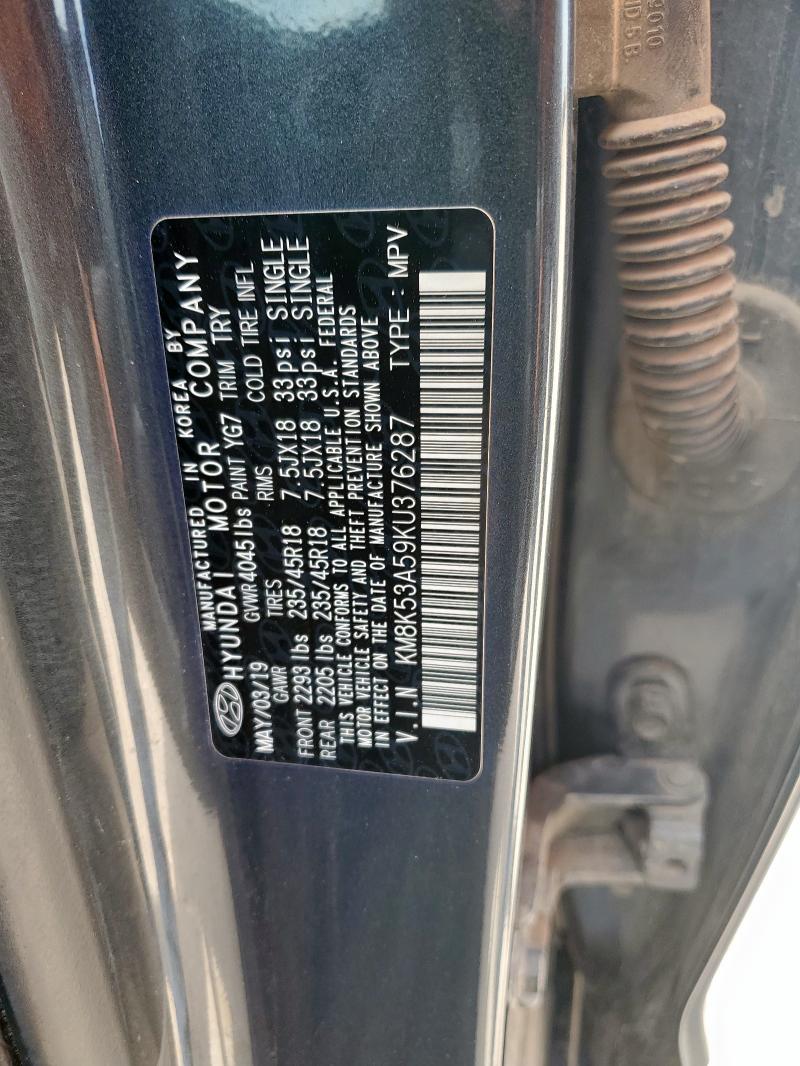 Aukcja sprzedaży 2019 Hyundai Kona, vin: KM8K53A59KU376287, numer aukcji: 81337155