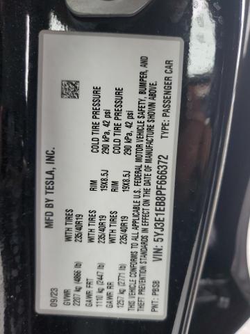 Продаж на аукціоні авто 2023 Tesla Model 3, vin: 5YJ3E1EB8PF666372, номер лоту: 71922625