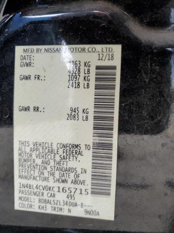 81268505 :رقم المزاد ، 1N4BL4CV0KC165715 vin ، 2019 Nissan Altima Sr مزاد بيع
