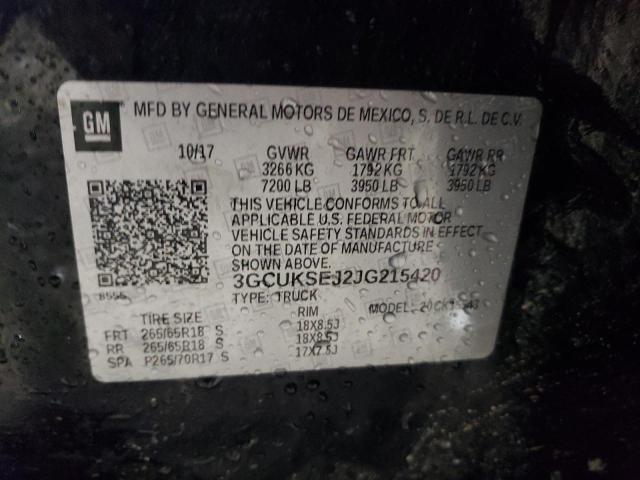 Aukcja sprzedaży 2018 Chevrolet Silverado, vin: 3GCUKSEJ2JG215420, numer aukcji: 81644845