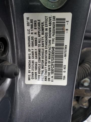2016 Honda Civic Lx მანქანა იყიდება აუქციონზე, vin: 19XFC2F57GE030548, აუქციონის ნომერი: 80277325
