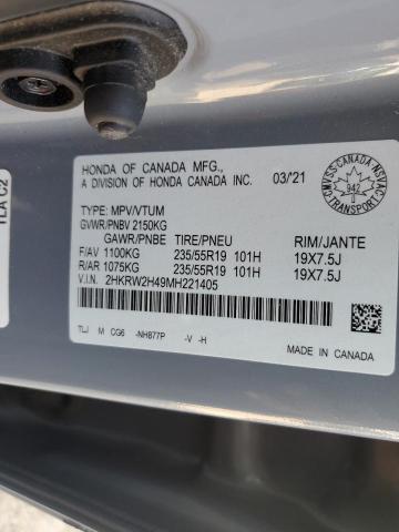 Aukcja sprzedaży 2021 Honda Cr-v, vin: 2HKRW2H49MH221405, numer aukcji: 80512035