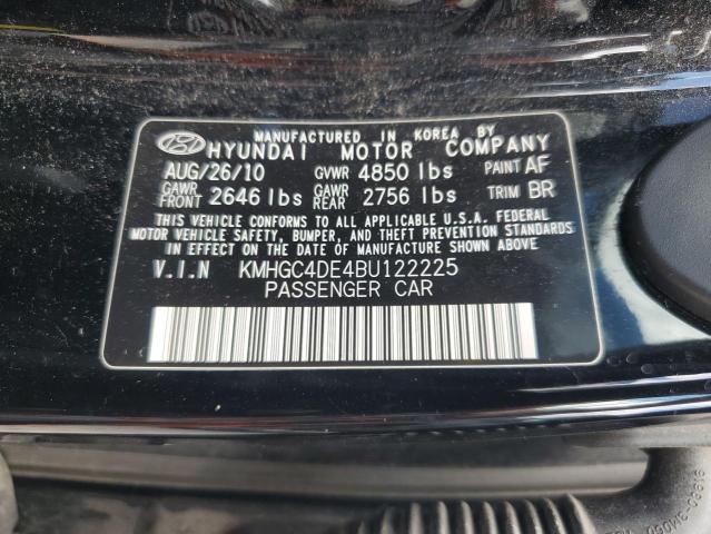 83927995 :رقم المزاد ، KMHGC4DE4BU122225 vin ، 2011 Hyundai Genesis مزاد بيع