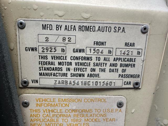 Aukcja sprzedaży 1982 Alfa Romeo Veloce 200, vin: ZARBA5418C1015601, numer aukcji: 84893445