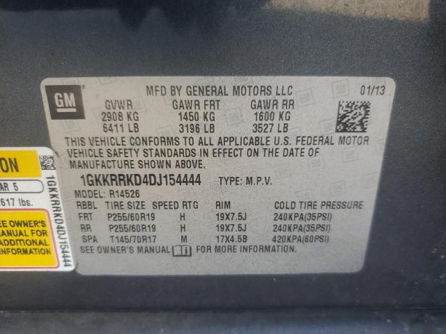 71094695 :رقم المزاد ، 1GKKRRKD4DJ154444 vin ، 2013 Gmc Acadia Slt مزاد بيع