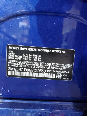 Продаж на аукціоні авто 2022 Bmw 330xi, vin: 3MW5R7J09N8C40550, номер лоту: 80744545