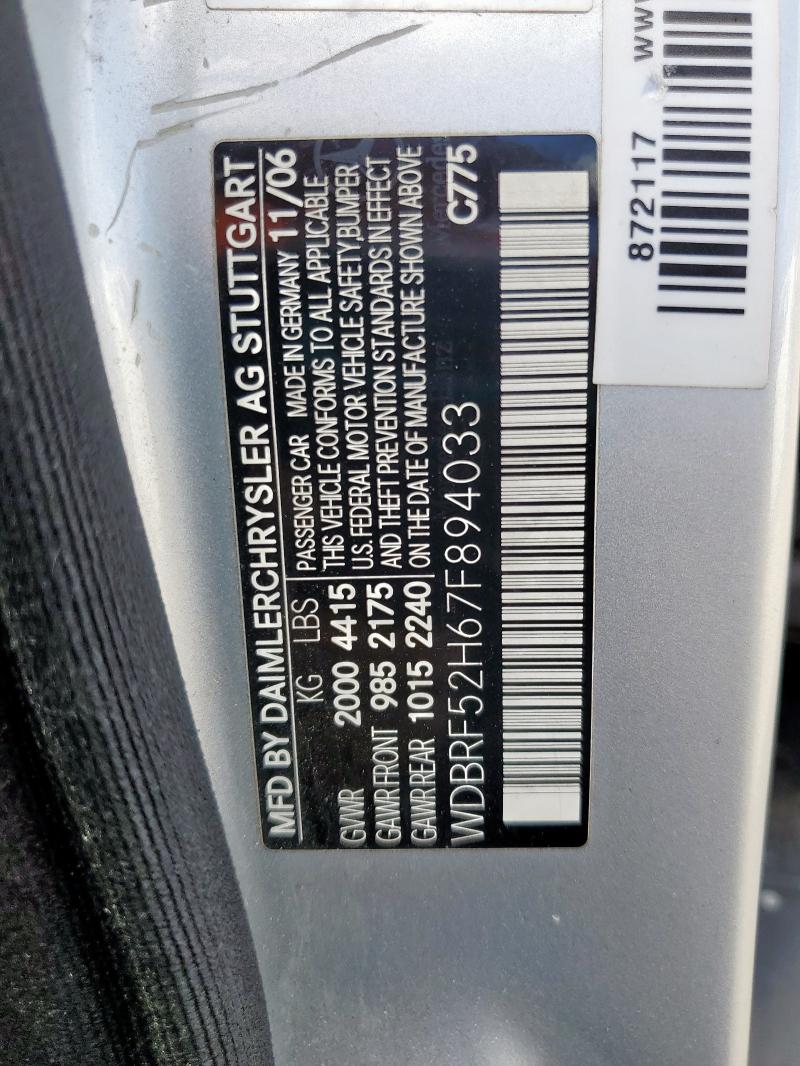 Aukcja sprzedaży 2007 Mercedes-benz C 230, vin: WDBRF52H67F894033, numer aukcji: 69102545