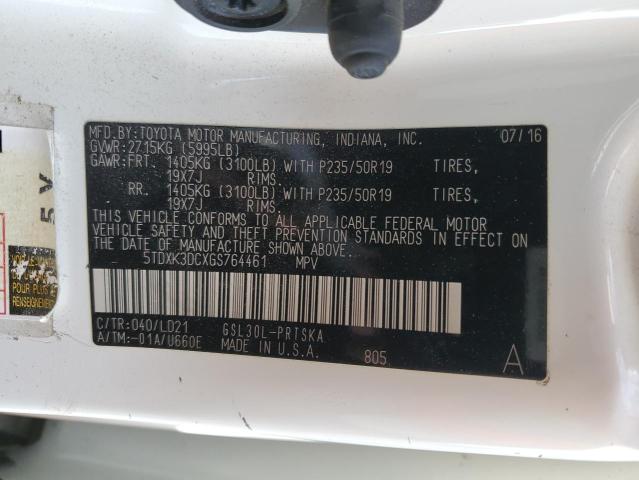 2016 Toyota Sienna Se მანქანა იყიდება აუქციონზე, vin: 5TDXK3DCXGS764461, აუქციონის ნომერი: 80319975