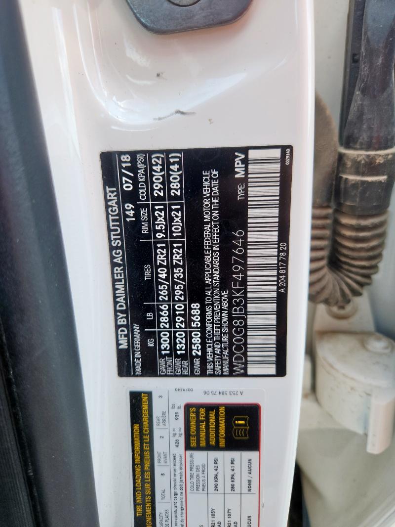 Aukcja sprzedaży 2019 Mercedes-benz Glc 63 4ma, vin: WDC0G8JB3KF497646, numer aukcji: 67606125