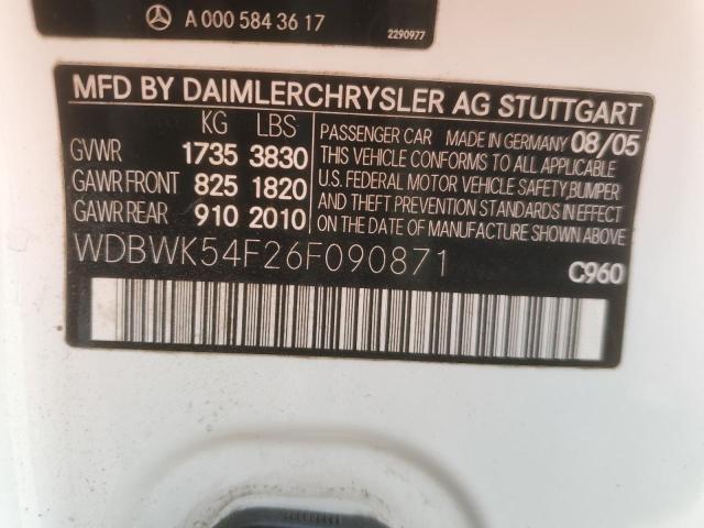 Продаж на аукціоні авто 2006 Mercedes-benz Slk 280, vin: WDBWK54F26F090871, номер лоту: 83844045