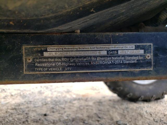 2017 Cub Cadet Utv მანქანა იყიდება აუქციონზე, vin: LWGMDWZ12HA000480, აუქციონის ნომერი: 83970985