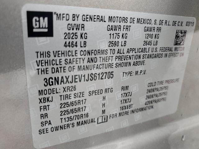 80920675 :رقم المزاد ، 3GNAXJEV1JS612705 vin ، 2018 Chevrolet Equinox مزاد بيع