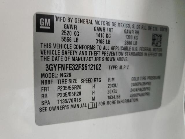 Продажа на аукционе авто 2015 Cadillac Srx Performance Collection, vin: 3GYFNFE32FS612102, номер лота: 83854885