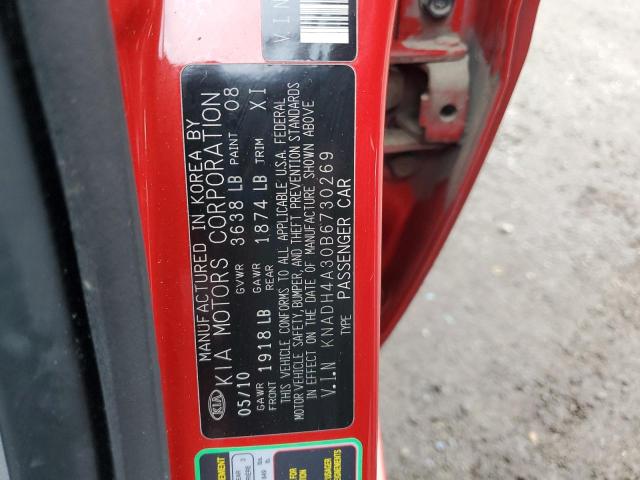 81730965 :رقم المزاد ، KNADH4A30B6730269 vin ، 2011 Kia Rio Lx Manual مزاد بيع