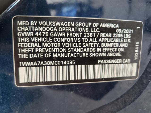 Aukcja sprzedaży 2021 Volkswagen Passat S, vin: 1VWAA7A38MC014085, numer aukcji: 82128455
