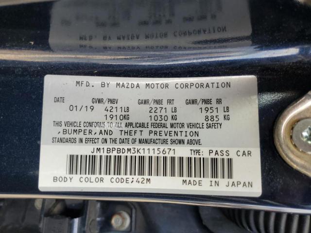 Aukcja sprzedaży 2019 Mazda 3, vin: JM1BPBDM3K1115671, numer aukcji: 81414485