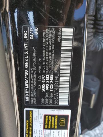 Aukcja sprzedaży 2017 Mercedes-benz C, vin: 55SWF4JB1HU223871, numer aukcji: 72098165