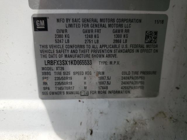 Aukcja sprzedaży 2019 Buick Envision, vin: LRBFX3SX1KD065533, numer aukcji: 70940275