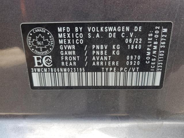 Aukcja sprzedaży 2022 Volkswagen Jetta S, vin: 3VWCM7BU6NM023195, numer aukcji: 83967715