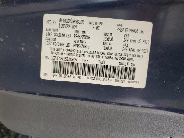 84901335 :رقم المزاد ، 1D7HE42K85S313874 vin ، 2005 Dodge Dakota Slt مزاد بيع