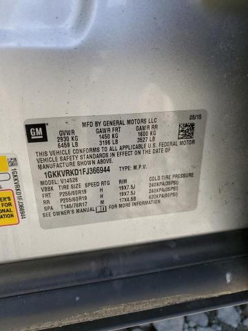 71666075 :رقم المزاد ، 1GKKVRKD1FJ366944 vin ، 2015 Gmc Acadia Slt مزاد بيع