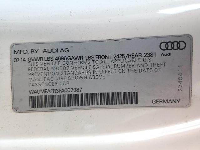 Aukcja sprzedaży 2015 Audi A5, vin: WAUMFAFR3FA007987, numer aukcji: 84231785