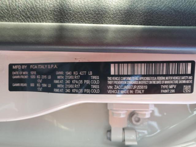Продажа на аукционе авто 2018 Jeep Renegade, vin: ZACCJABB7JPJ55619, номер лота: 71459465
