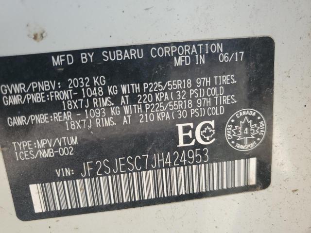 80261185 :رقم المزاد ، JF2SJESC7JH424953 vin ، 2018 Subaru Forester مزاد بيع