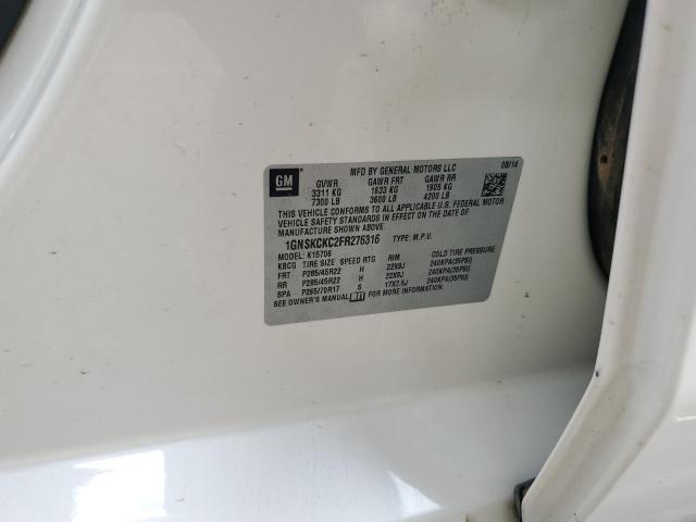 81121415 :رقم المزاد ، 1GNSKCKC2FR276316 vin ، 2015 Chevrolet Tahoe مزاد بيع