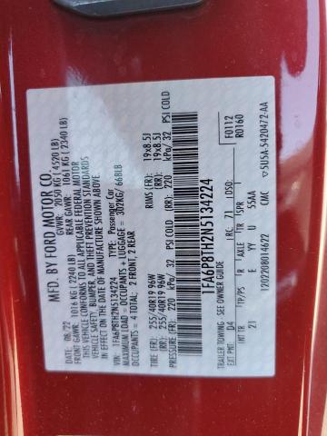 Продаж на аукціоні авто 2022 Ford Mustang, vin: 1FA6P8TH2N5134224, номер лоту: 84406955