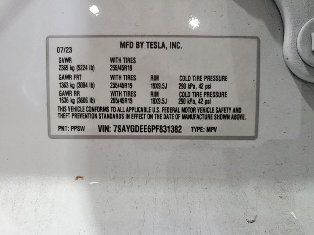 Продажа на аукционе авто 2023 Tesla Model Y, vin: 7SAYGDEE6PF831382, номер лота: 71124735