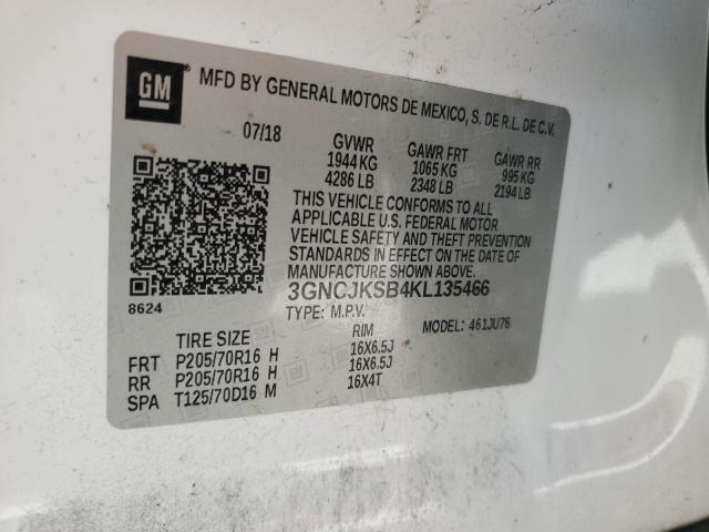 Продаж на аукціоні авто 2019 Chevrolet Trax Ls, vin: 3GNCJKSB4KL135466, номер лоту: 71678685