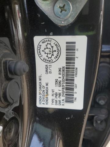 Продажа на аукционе авто 2013 Honda Civic Lx, vin: 2HGFB2F55DH003806, номер лота: 84375495