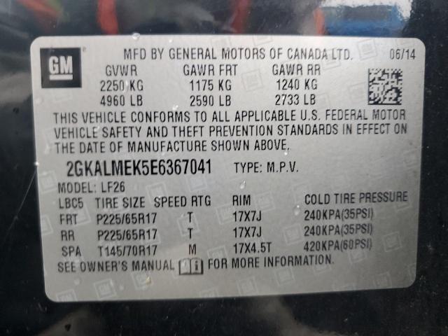 80796465 :رقم المزاد ، 2GKALMEK5E6367041 vin ، 2014 Gmc Terrain مزاد بيع