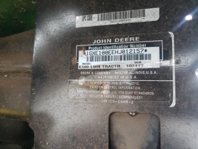 2018 John Deere Unknown მანქანა იყიდება აუქციონზე, vin: 1GXE100EEHJ012157, აუქციონის ნომერი: 81859925