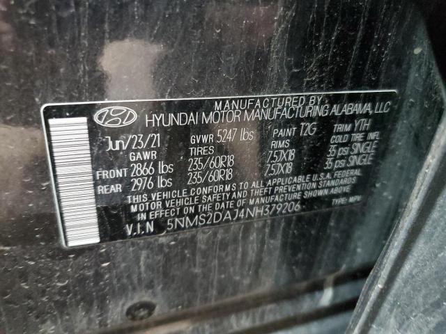 83876855 :رقم المزاد ، 5NMS2DAJ4NH379206 vin ، 2022 Hyundai Santa Fe Sel مزاد بيع
