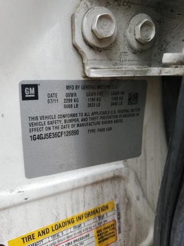 68668435 :رقم المزاد ، 1G4GJ5E36CF126890 vin ، 2012 Buick Lacrosse مزاد بيع